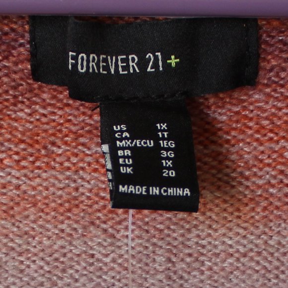 FOREVER 21 OVERSIZED PURPLE ORANGE OMBRE SWEATER - Picture 3 of 3